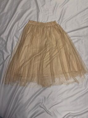 Disney Lauren Conrad Beige Gold Tulle Skirt lot C